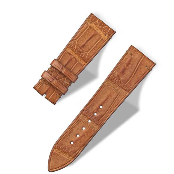 Premium Alligator Leather Band for Apple Watch - Autumn Orange Color main image 2